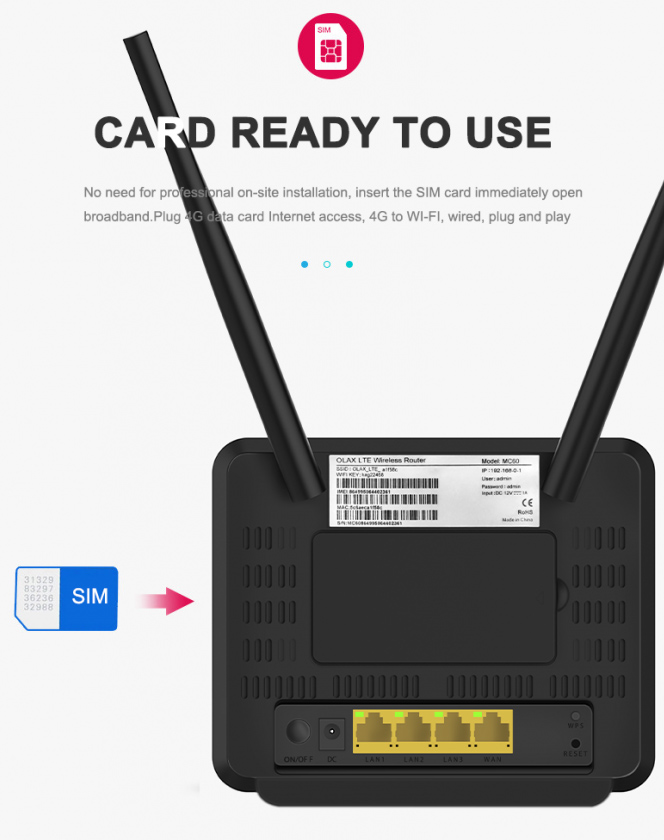 1 WAN + 3 LAN 100Mbps
