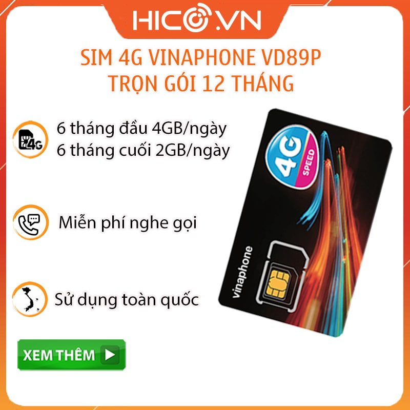 SIM 4G VINAPHONE VD89P (4gb/ngày, 50p Ngoại Mạng,1500p Nội Mạng) Trọn ...